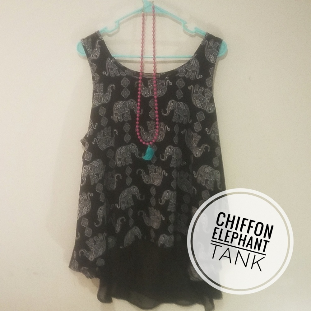 Boho Elephant Chiffon Tank